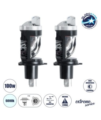 GloboStar® 81506 H4 X10 360° Line KIT Βασικού Φωτισμού Αυτοκινήτου & Μοτοσυκλέτας 3nd Generation Can-Bus Series LED CREE CXB 100W 11000lm DC 12V Αδιάβροχο IP56 Ψυχρό Λευκό 6000K - 2 Χρόνια Εγγύηση